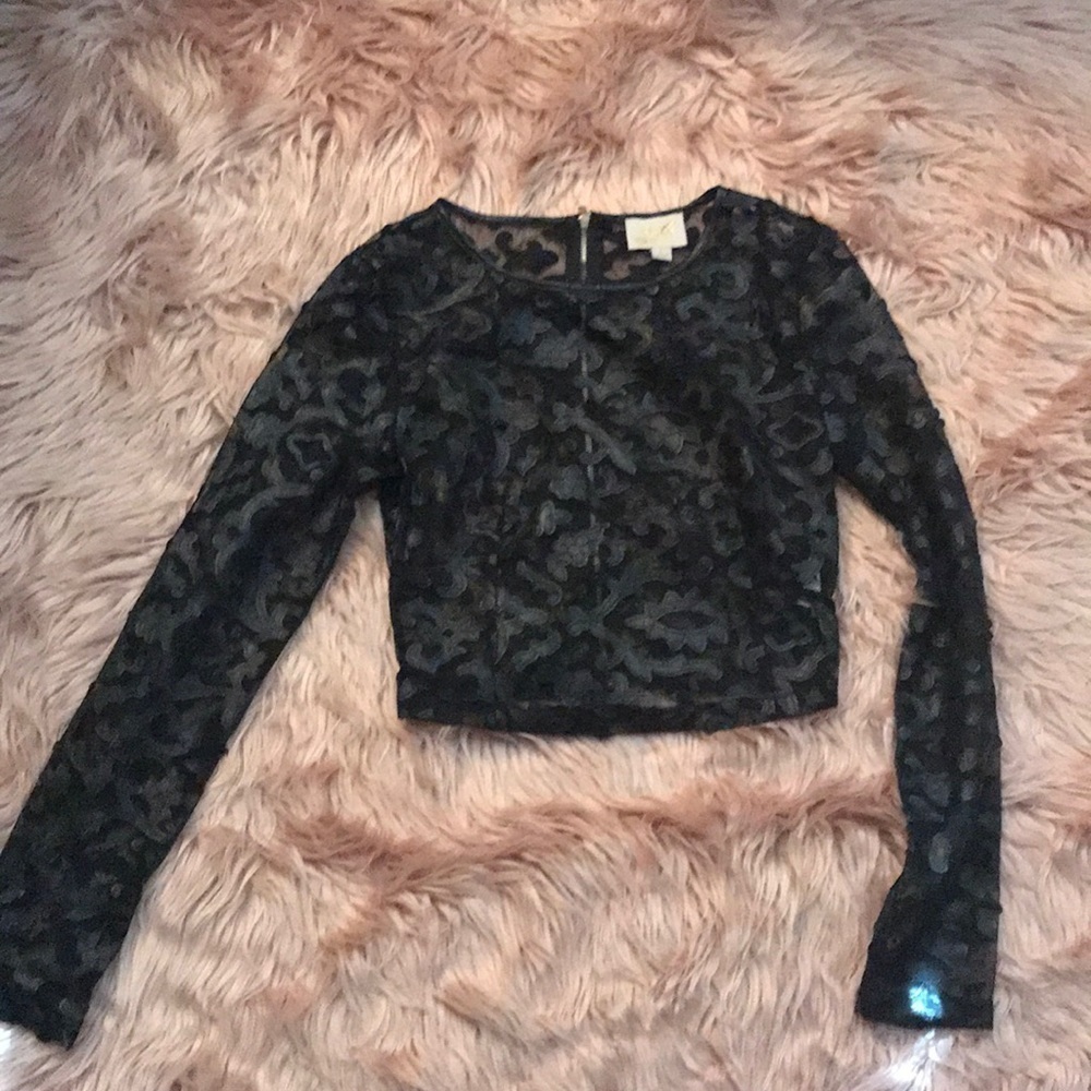 Cute Lace and leather looking pants set